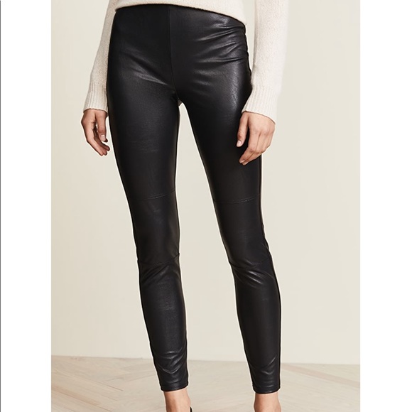 shiny black leather pants